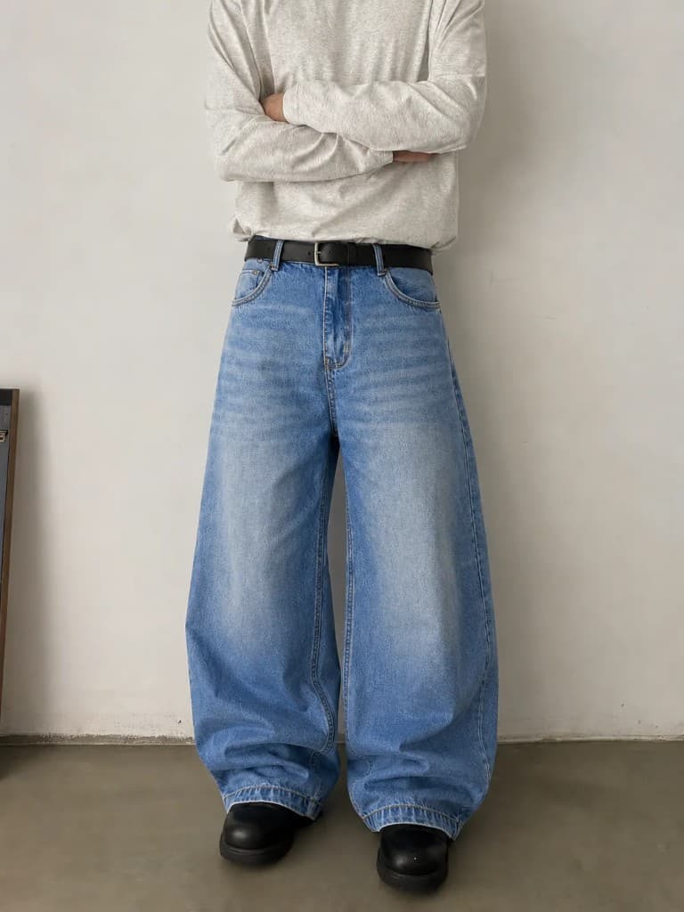 Glitch Blue Japan Baggy Jeans